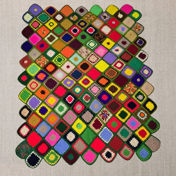 Other - Handmade Granny Square Afghan Boho Vintage Hippie Throw Blanket Colorful